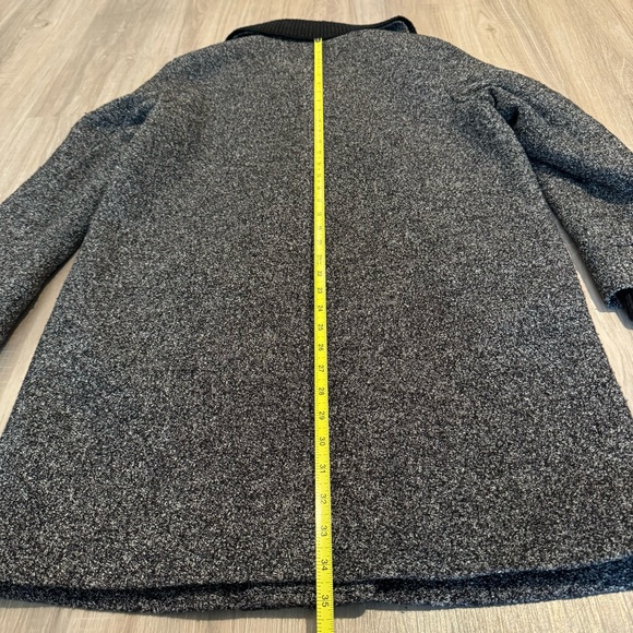 COPY - vince women’s coat size L black gray full zip wool blend lamb leather - Picture 10 of 12